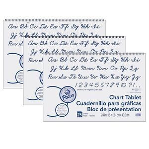 4 - Pacon Chart Tablet, Children's Writing Practice, 24" x 16", White, 25 Sheets